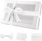 Large White Gift Box with Window & Magnetic Lid – 13.5 x 9 x 4.1 Inch Glossy Gift Box with Ribbon & Card for Bridesmaid Proposals, Weddings & Special Occasions